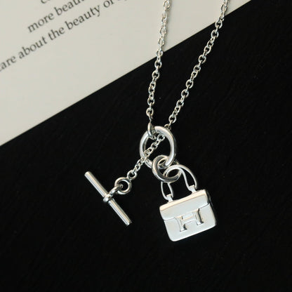 [⭐Aura]POP H PEDANT SILVER NECKLACE