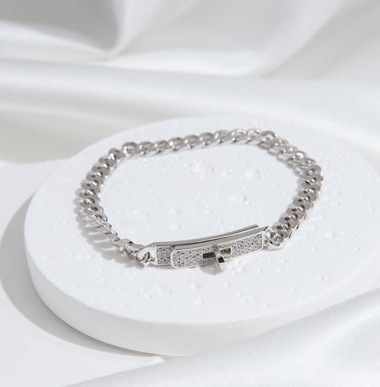 [⭐Aura]KELLY CHAIN SILVER DIAMOND BRACELET