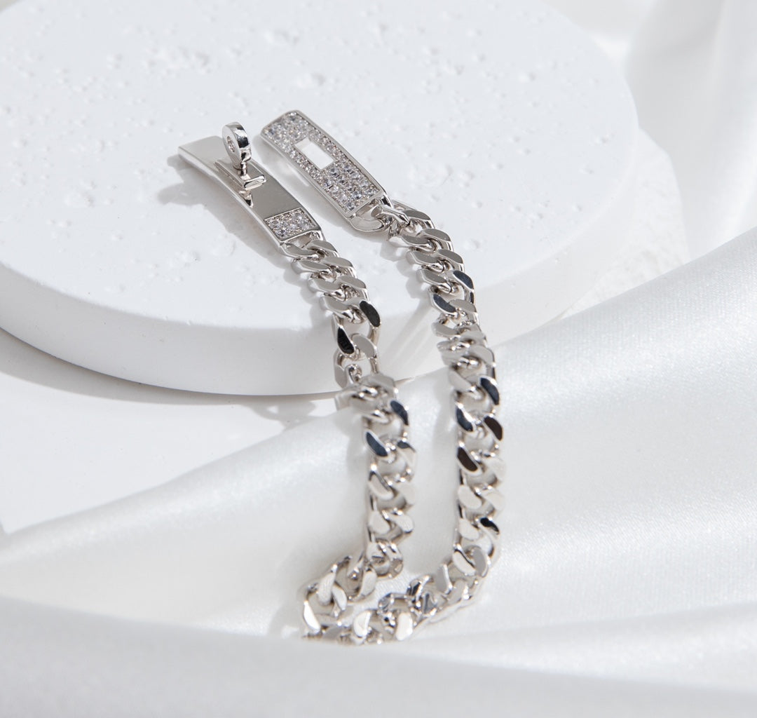 [⭐Aura]KELLY CHAIN SILVER DIAMOND BRACELET