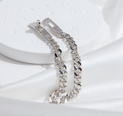 [⭐Aura]KELLY CHAIN SILVER DIAMOND BRACELET