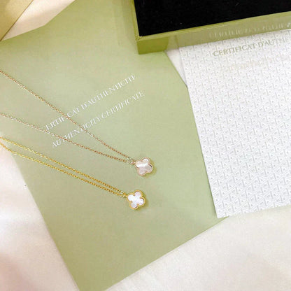 [⭐Aura]CLOVER MINI 9.5MM WHITE MOTHER-OF-PEARL NECKLACE