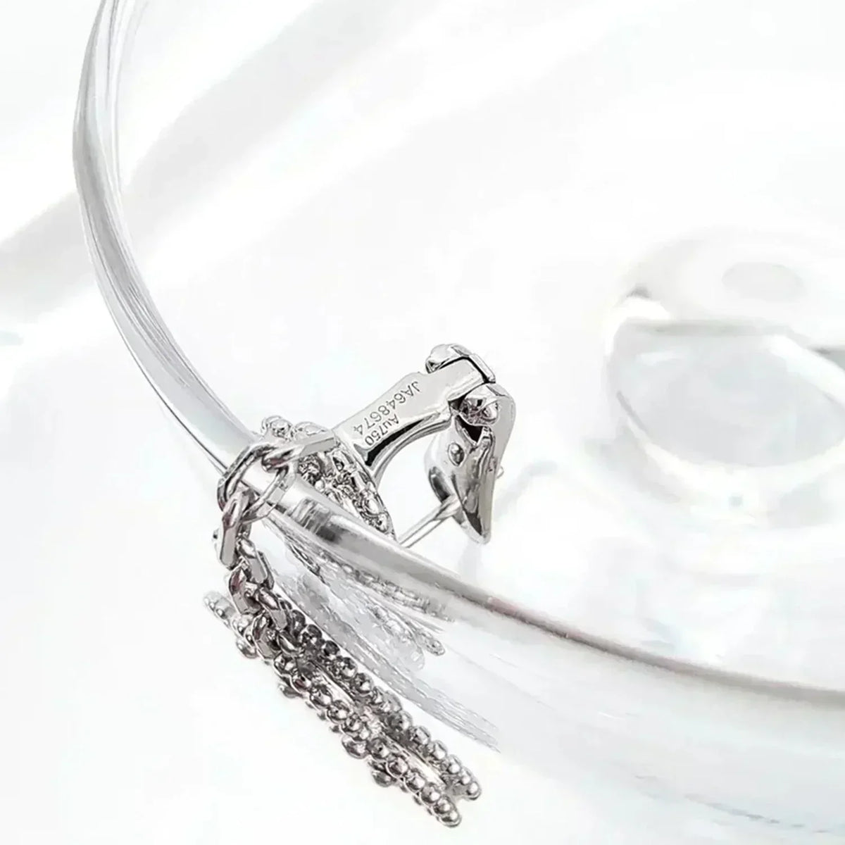[⭐Aura]CLOVER 2 MOTIFS  DIAMOND ONYX EARRINGS SILVER