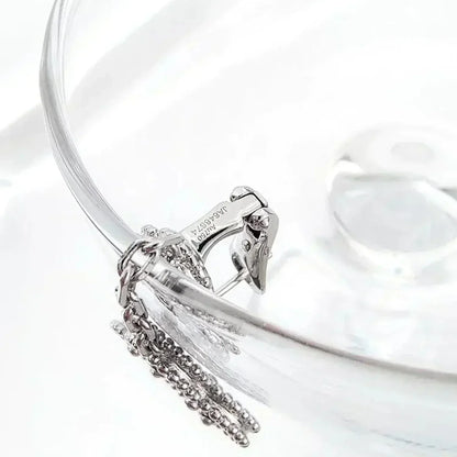[⭐Aura]CLOVER 2 MOTIFS  DIAMOND ONYX EARRINGS SILVER