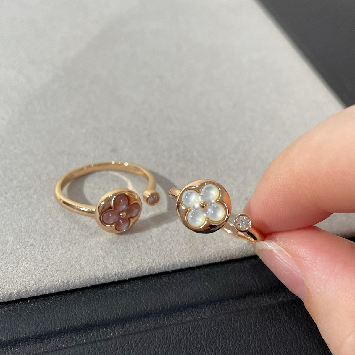 [⭐Aura]SUN 1 DIAMOND PINK MOP RING