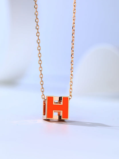 [⭐Aura]H CAGE PINK GOLD NECKLACE