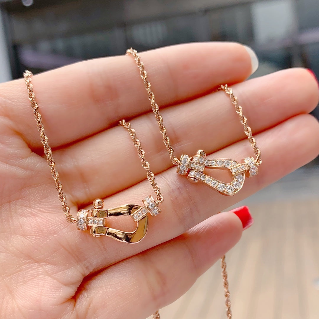 [⭐Aura]FORCE 10 PINK GOLD DIAMOND NECKLACE