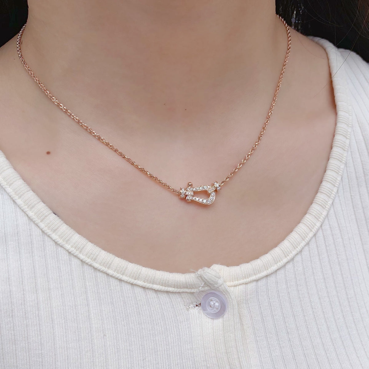 [⭐Aura]FORCE 10 PINK GOLD DIAMOND NECKLACE
