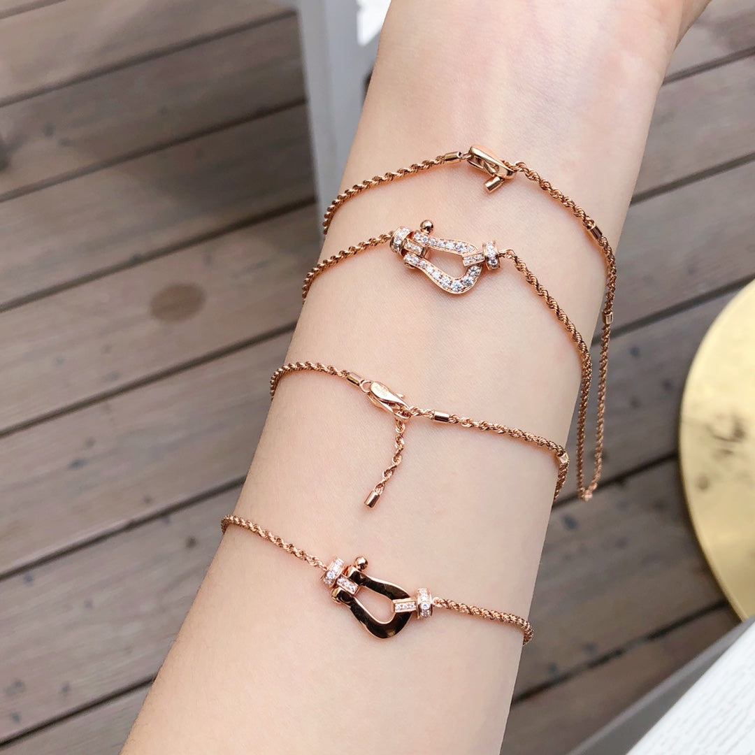 [⭐Aura]FORCE 10 PINK GOLD DIAMOND NECKLACE