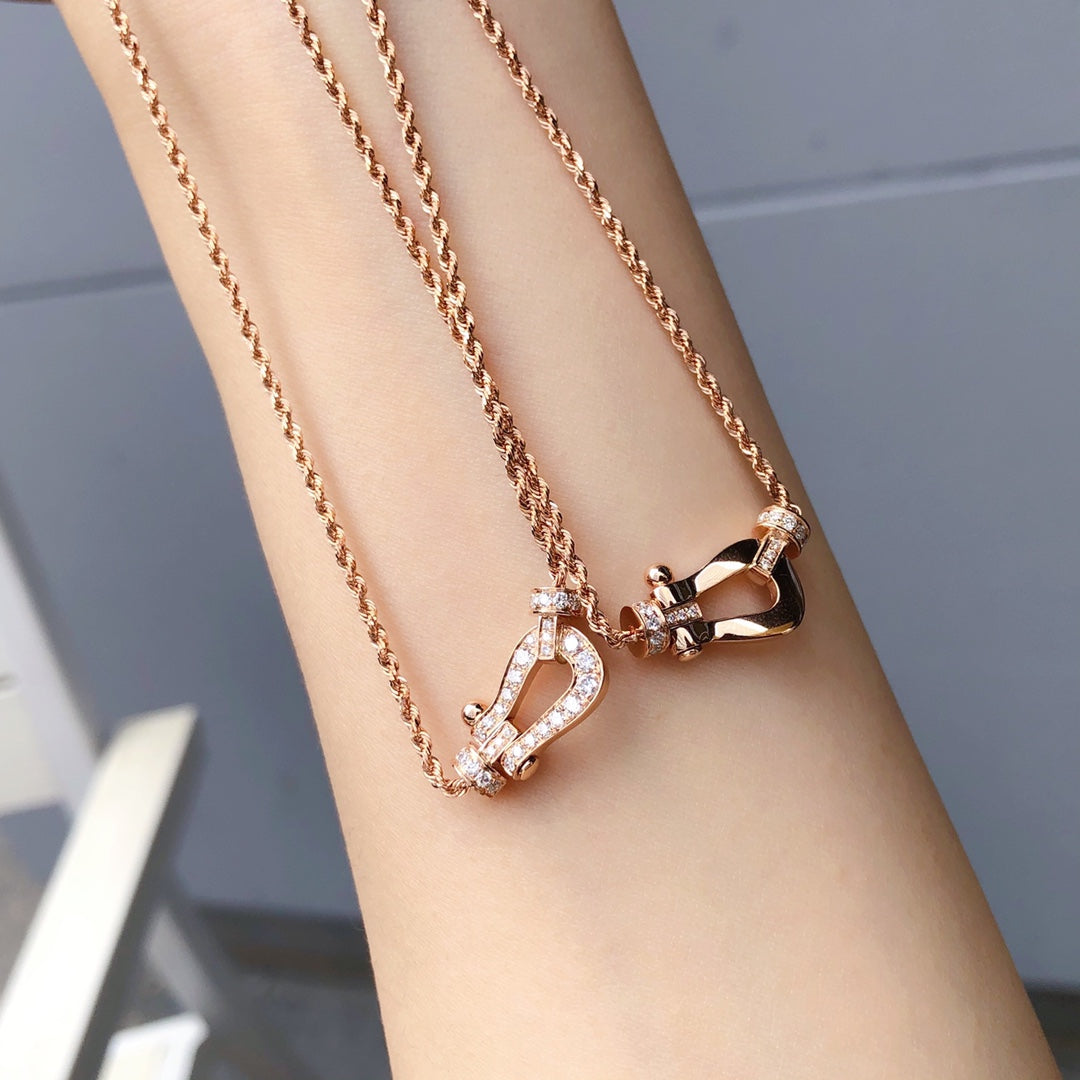 [⭐Aura]FORCE 10 PINK GOLD DIAMOND NECKLACE