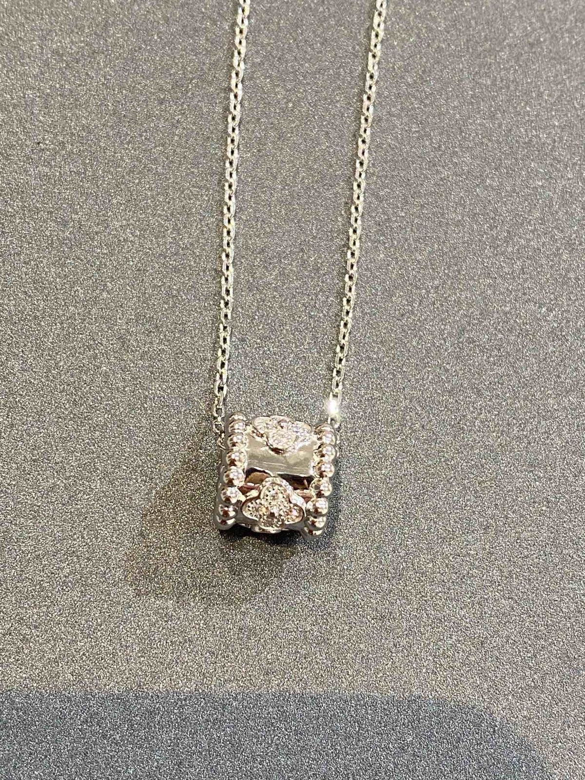[⭐Aura]PERLEE PEDANT SIVLER DIAMOND NECKLACE