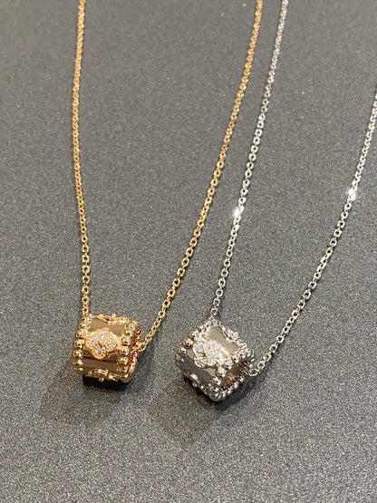 [⭐Aura]PERLEE PEDANT SIVLER DIAMOND NECKLACE