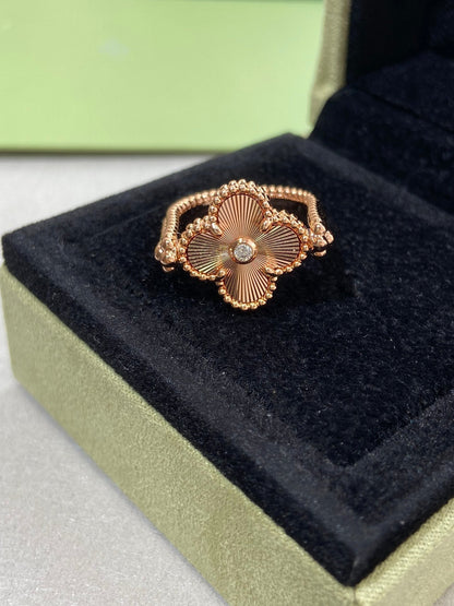 [⭐Aura]CLOVER RIVERSIBLE ROSE GOLD RING