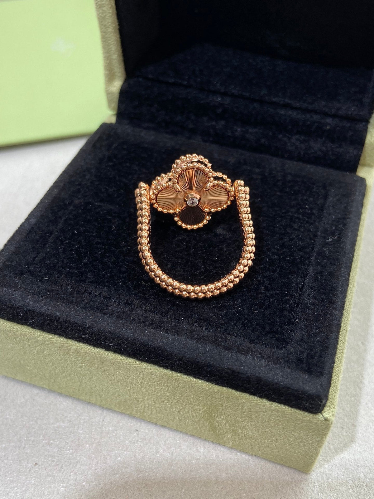 [⭐Aura]CLOVER RIVERSIBLE ROSE GOLD RING