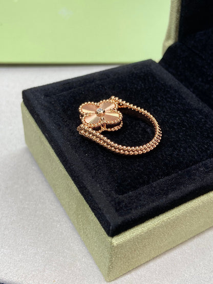 [⭐Aura]CLOVER RIVERSIBLE ROSE GOLD RING