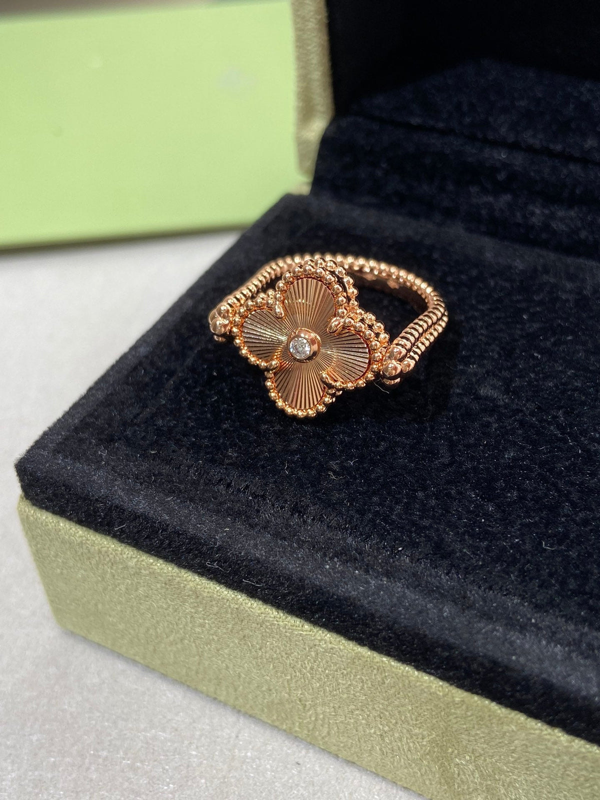 [⭐Aura]CLOVER RIVERSIBLE ROSE GOLD RING