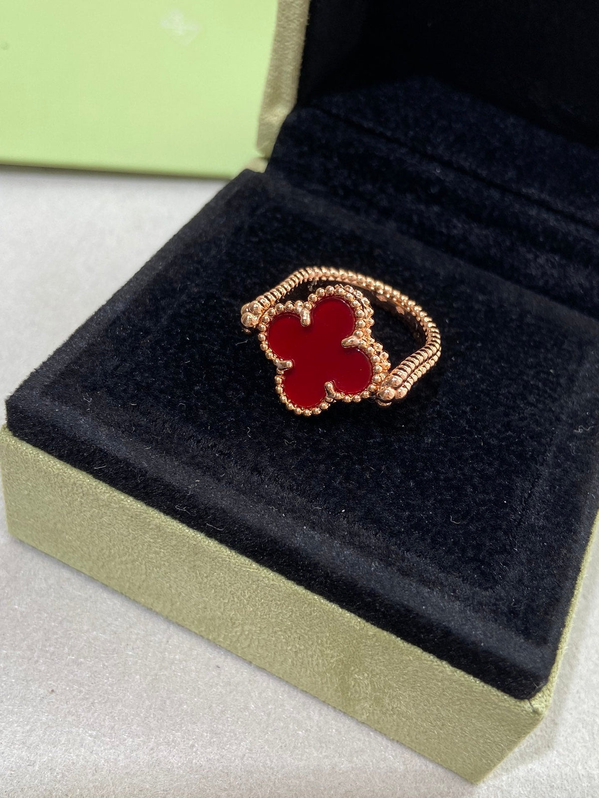 [⭐Aura]CLOVER RIVERSIBLE ROSE GOLD RING