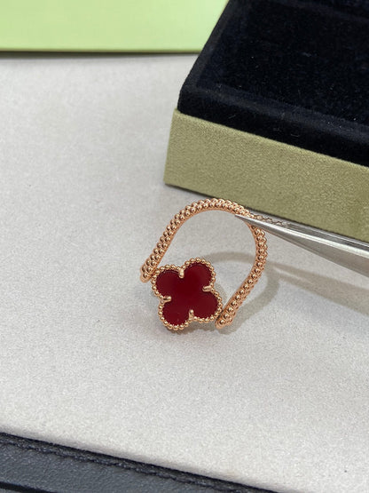 [⭐Aura]CLOVER RIVERSIBLE ROSE GOLD RING