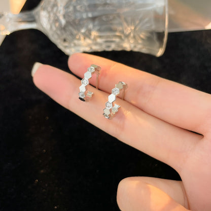 [⭐Aura]BEE LOVE DIAMOND HOOP EARRINGS