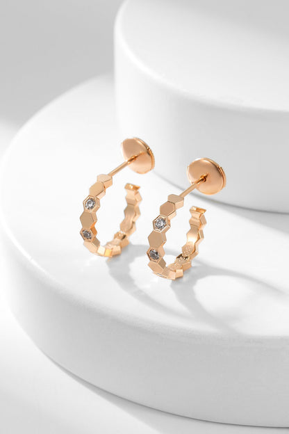 [⭐Aura]BEE LOVE DIAMOND HOOP EARRINGS