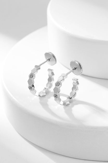 [⭐Aura]BEE LOVE DIAMOND HOOP EARRINGS