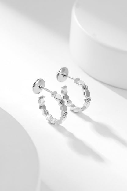 [⭐Aura]BEE LOVE DIAMOND HOOP EARRINGS