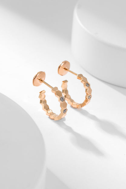 [⭐Aura]BEE LOVE DIAMOND HOOP EARRINGS