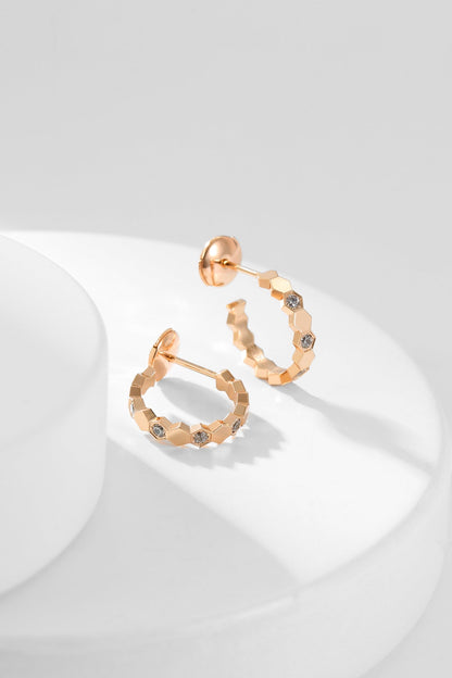 [⭐Aura]BEE LOVE DIAMOND HOOP EARRINGS
