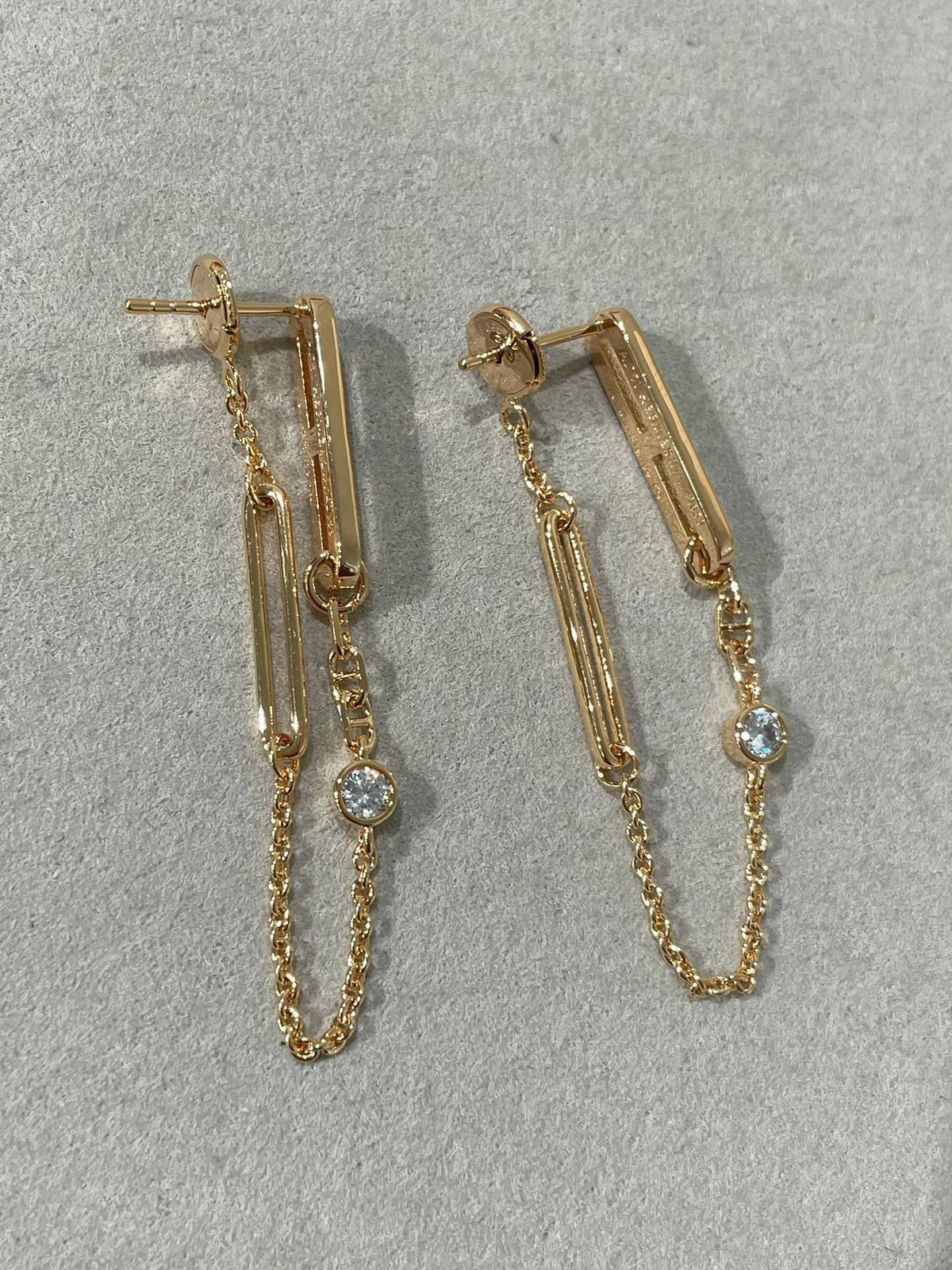 [⭐Aura]CHAINE CHAOS DIAMOND DROP EARRINGS