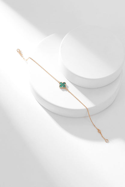 [⭐Aura]CLOVER BRACELET MALACHITE 1 MOTIF