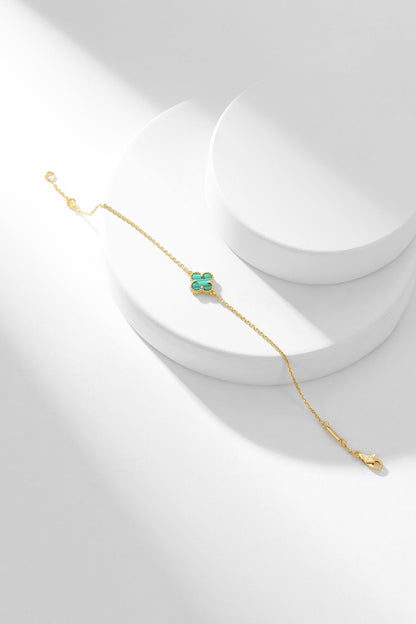 [⭐Aura]CLOVER BRACELET MALACHITE 1 MOTIF