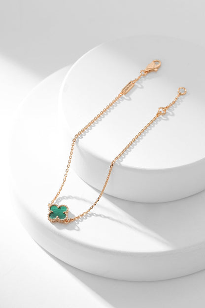 [⭐Aura]CLOVER BRACELET MALACHITE 1 MOTIF