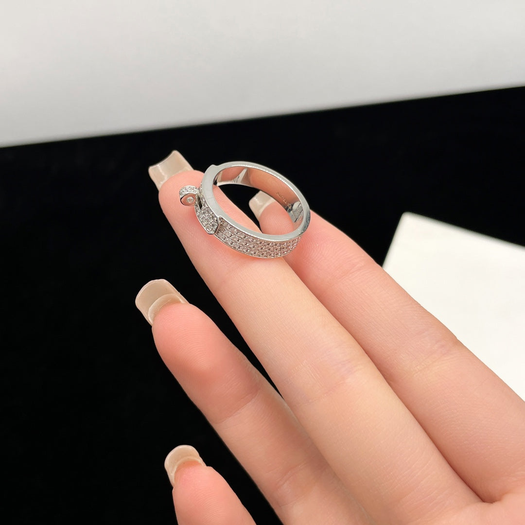 [⭐Aura]KELLY SILVER DIAMOND RING