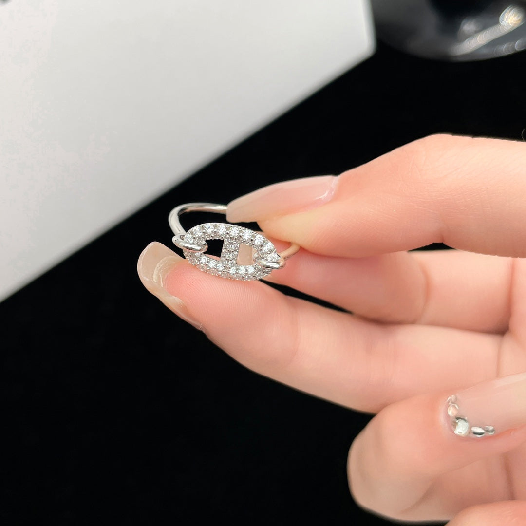 [⭐Aura]RONDE SMALL SILVER DIAMOND RING