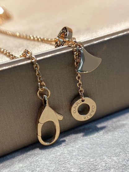 [⭐Aura]DREAM MOP DIAMOND PAVED PINK GOLD NECKLACE