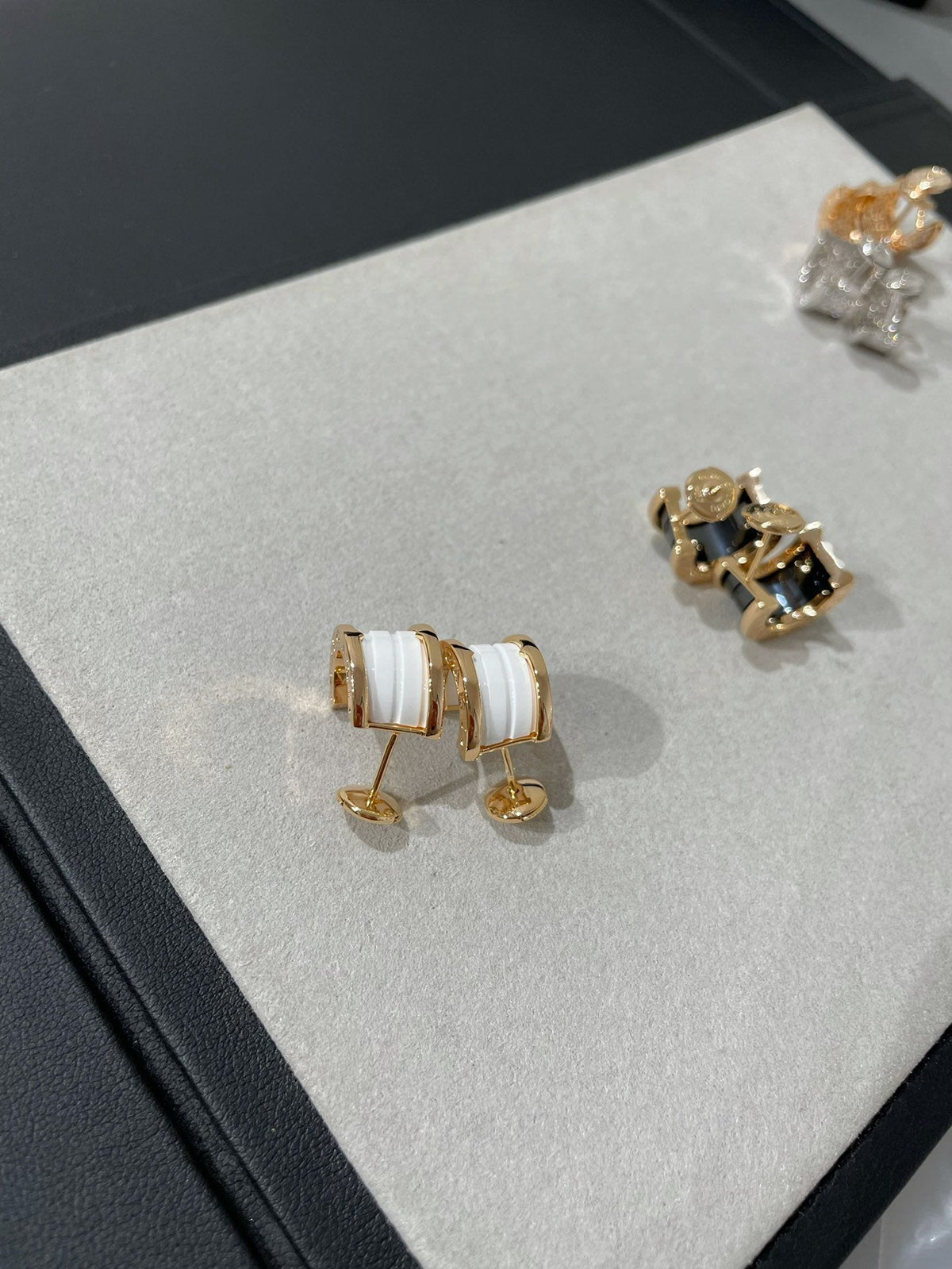 [⭐Aura]ZERO 1 PINK GOLD CERAMIC EARRINGS