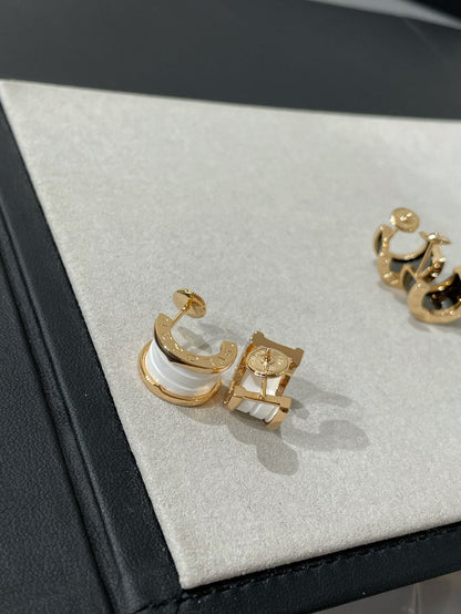 [⭐Aura]ZERO 1 PINK GOLD CERAMIC EARRINGS