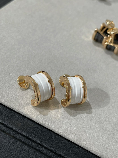 [⭐Aura]ZERO 1 PINK GOLD CERAMIC EARRINGS