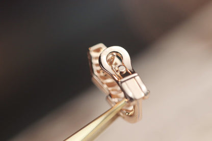 [⭐Aura]SERPENT PINK GOLD DIAMOND EARRINGS