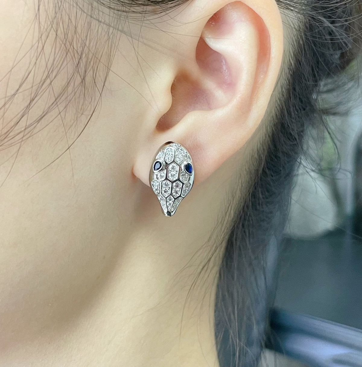 [⭐Aura]SERPENT DIAMOND STUD EARRINGS