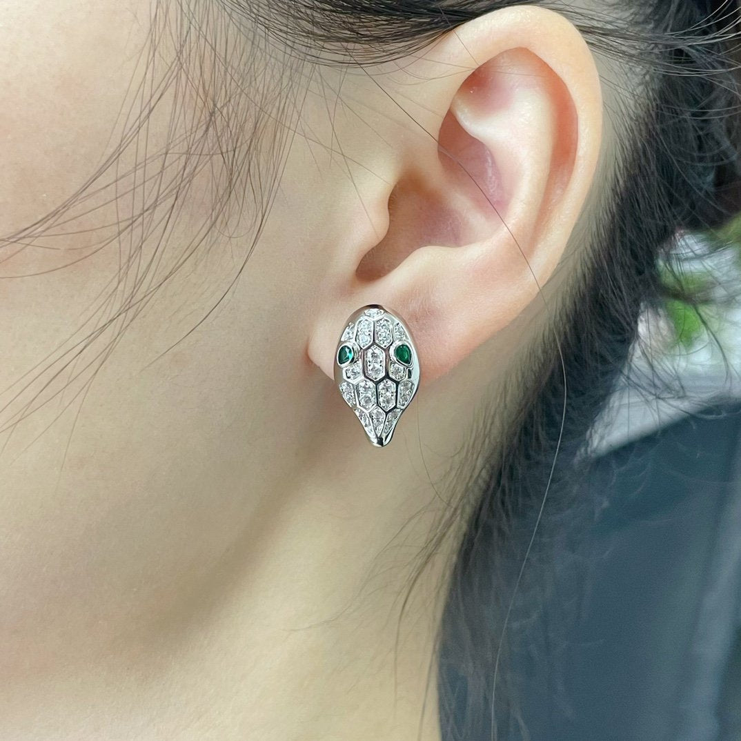 [⭐Aura]SERPENT DIAMOND STUD EARRINGS