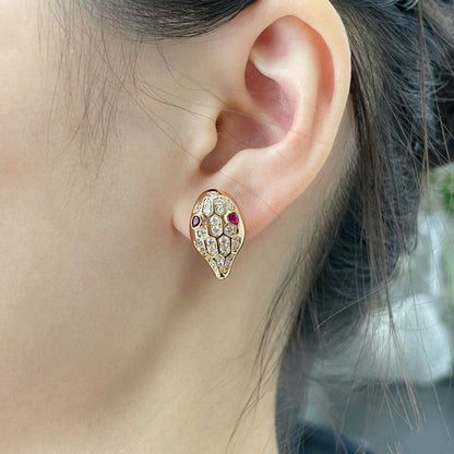 [⭐Aura]SERPENT DIAMOND STUD EARRINGS