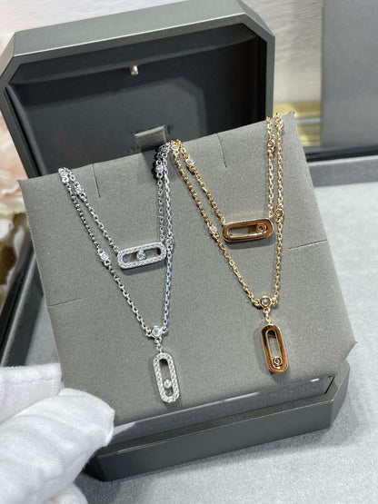 [⭐Aura]MOVE 2 ROW DIAMOND NECKLACE