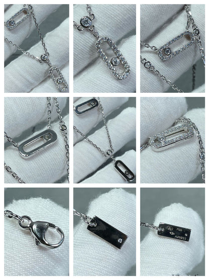 [⭐Aura]MOVE 2 ROW DIAMOND NECKLACE