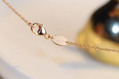 [⭐Aura]JEUX MALACHITE 1 DIAMOND PINK GOLD NECKLACE