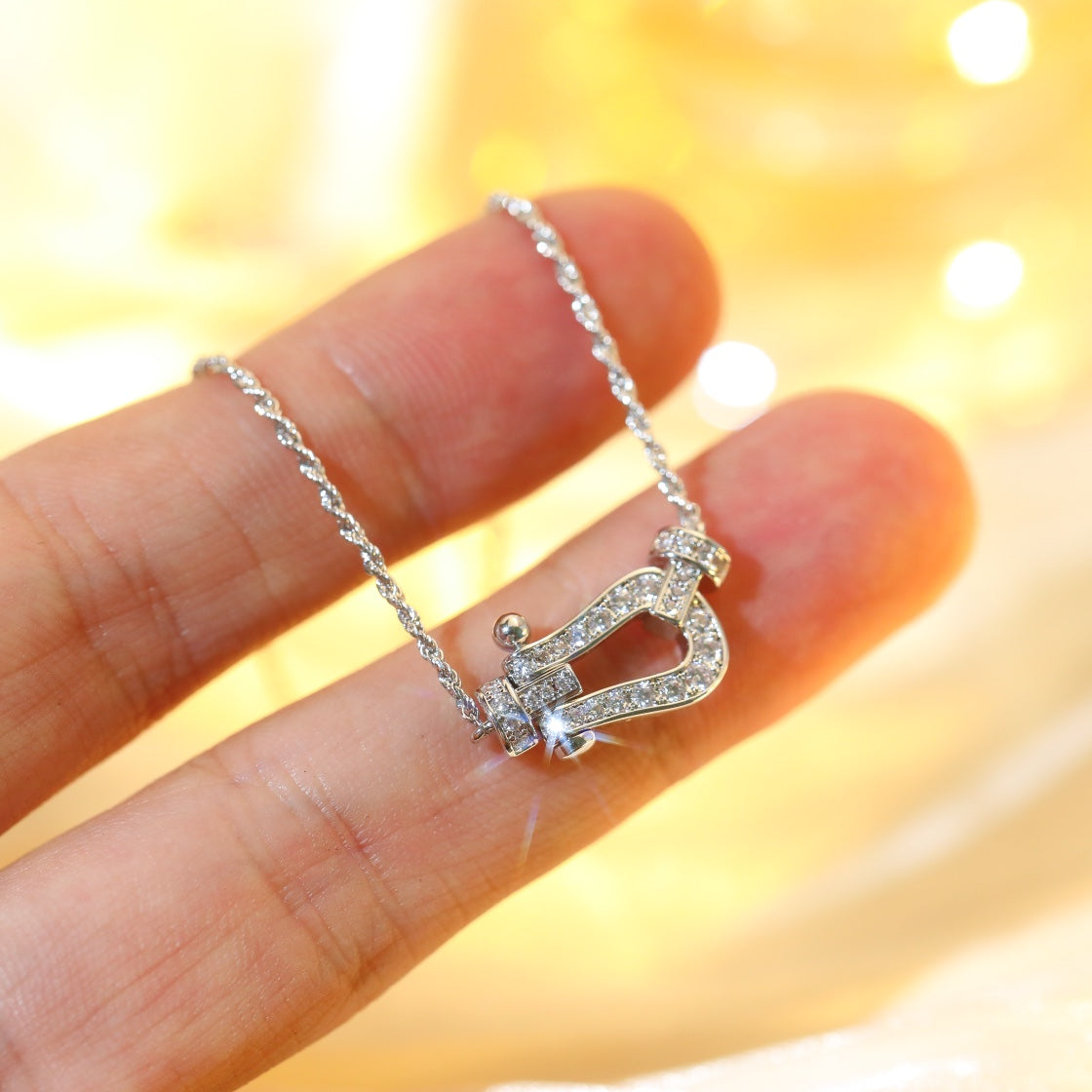 [⭐Aura]FORCE 10 DIAMOND SILVER NECKLACE MINI MODEL