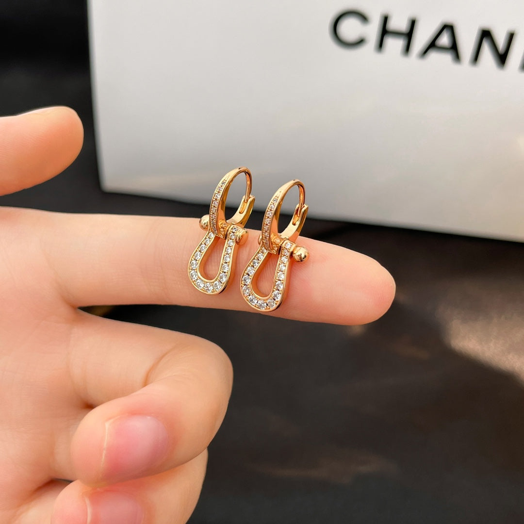 [⭐Aura]FORCE 10 FULL DIAMOND DROP EARRINGS MEDIUM MODEL