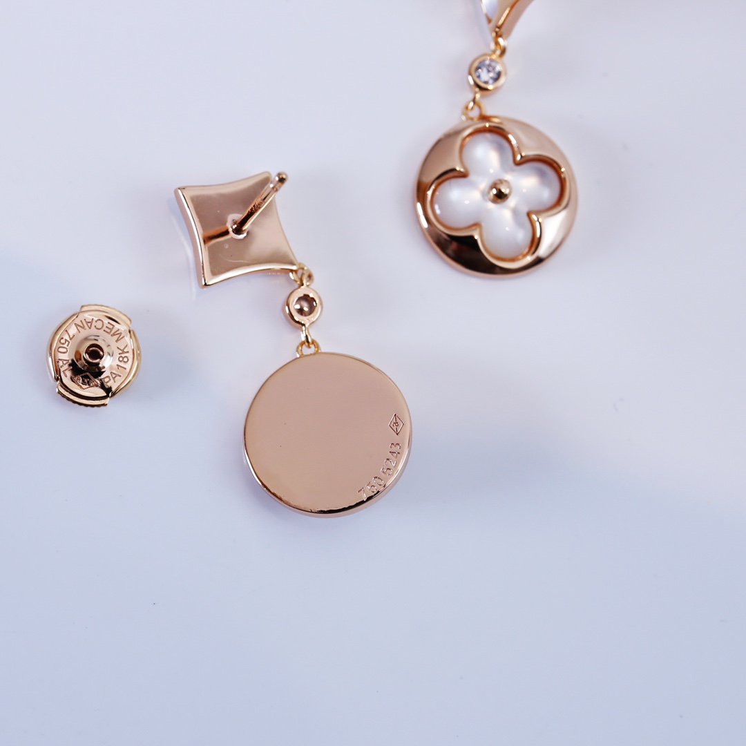 [⭐Aura]STAR AND SUN PINK GOLD MOP DROP EARRINGS