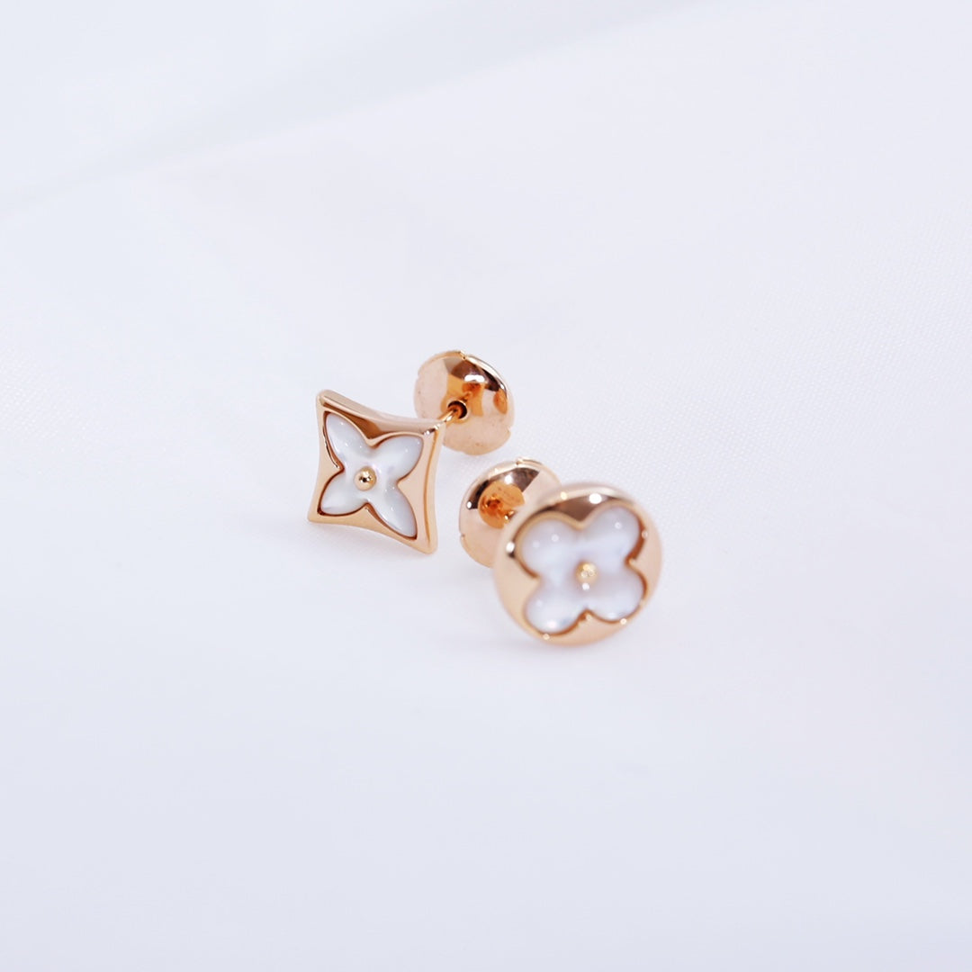 [⭐Aura]STAR AND SUN PINK GOLD MOP STUD EARRINGS
