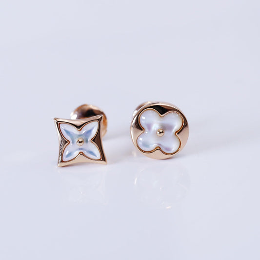 [⭐Aura]STAR AND SUN PINK GOLD MOP STUD EARRINGS