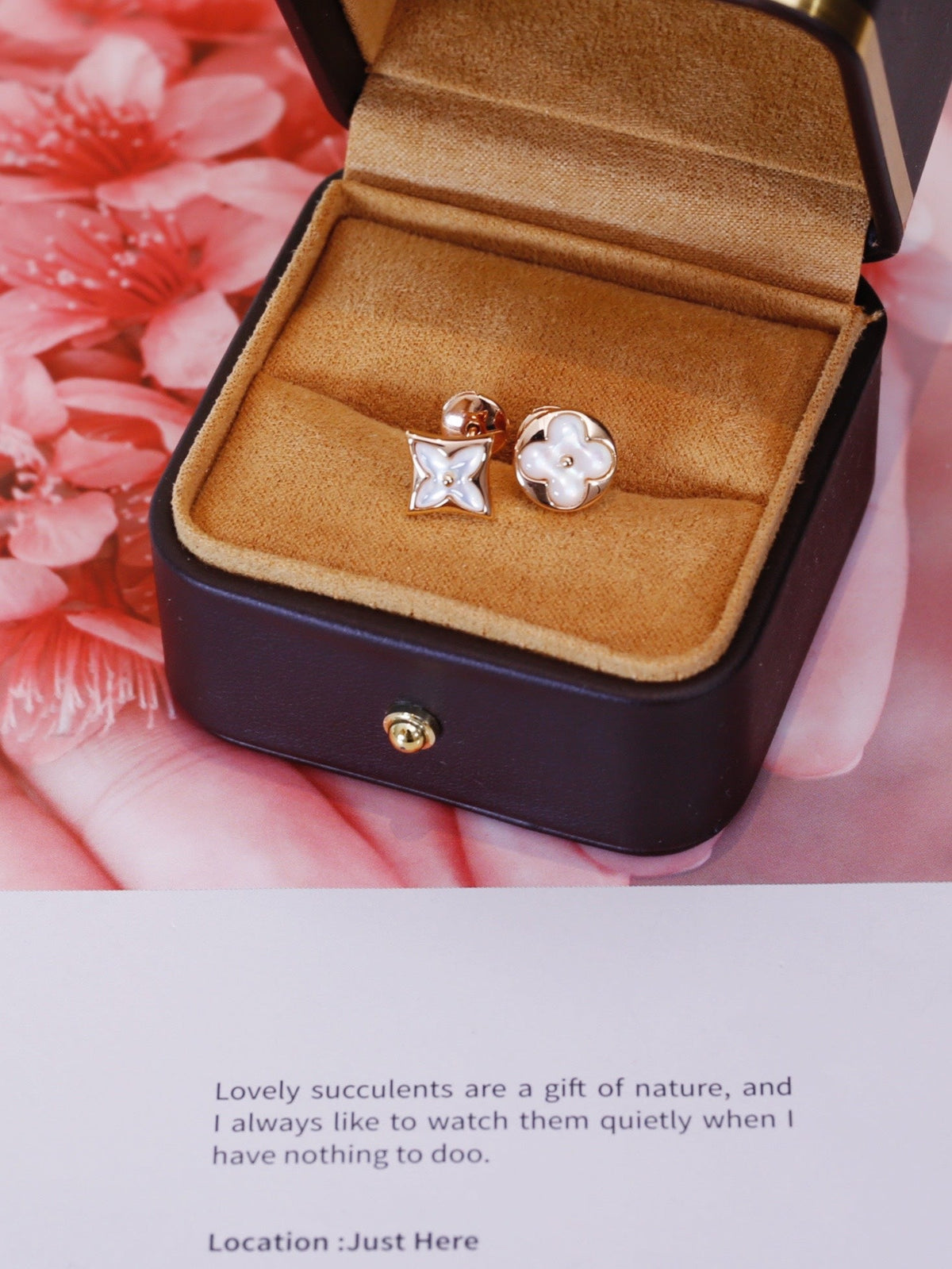 [⭐Aura]STAR AND SUN PINK GOLD MOP STUD EARRINGS